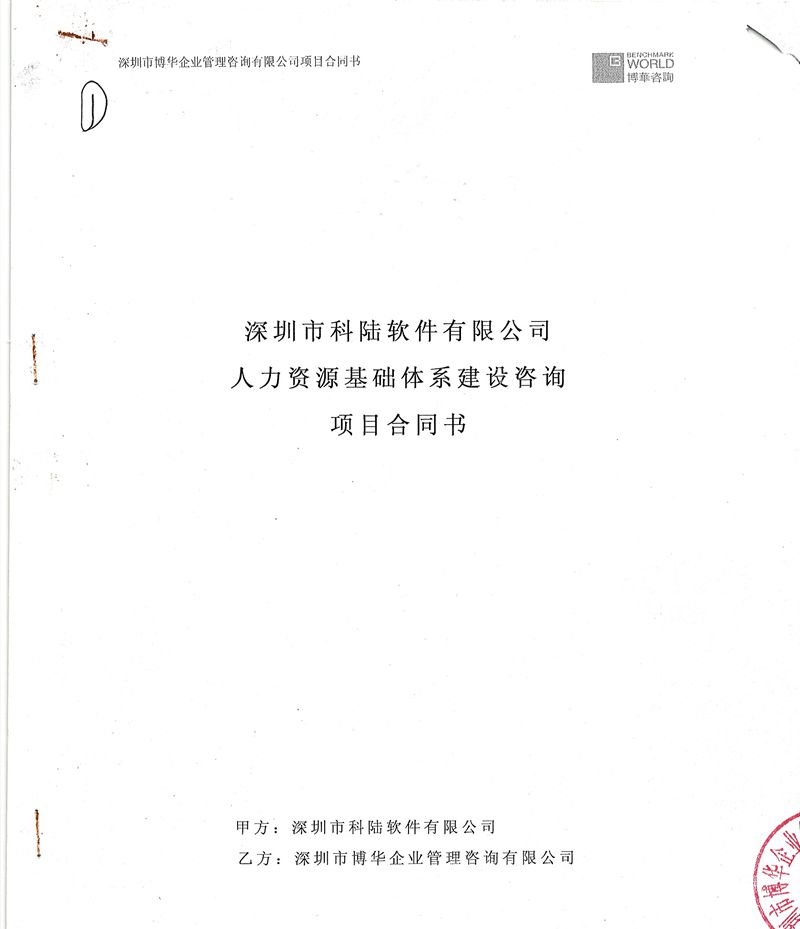 科陸軟件人力資源基礎體系建設咨詢項目