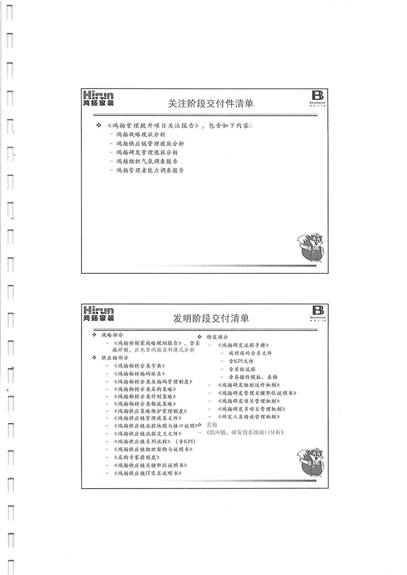 鴻揚家裝戰略、ISC和IPD咨詢項目（鴻揚一期）