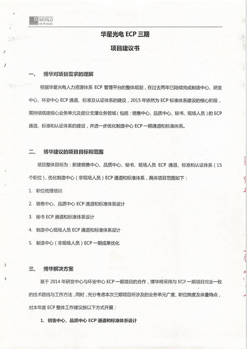 TCL華星光電ECP能力體系（任職資格）三期項目