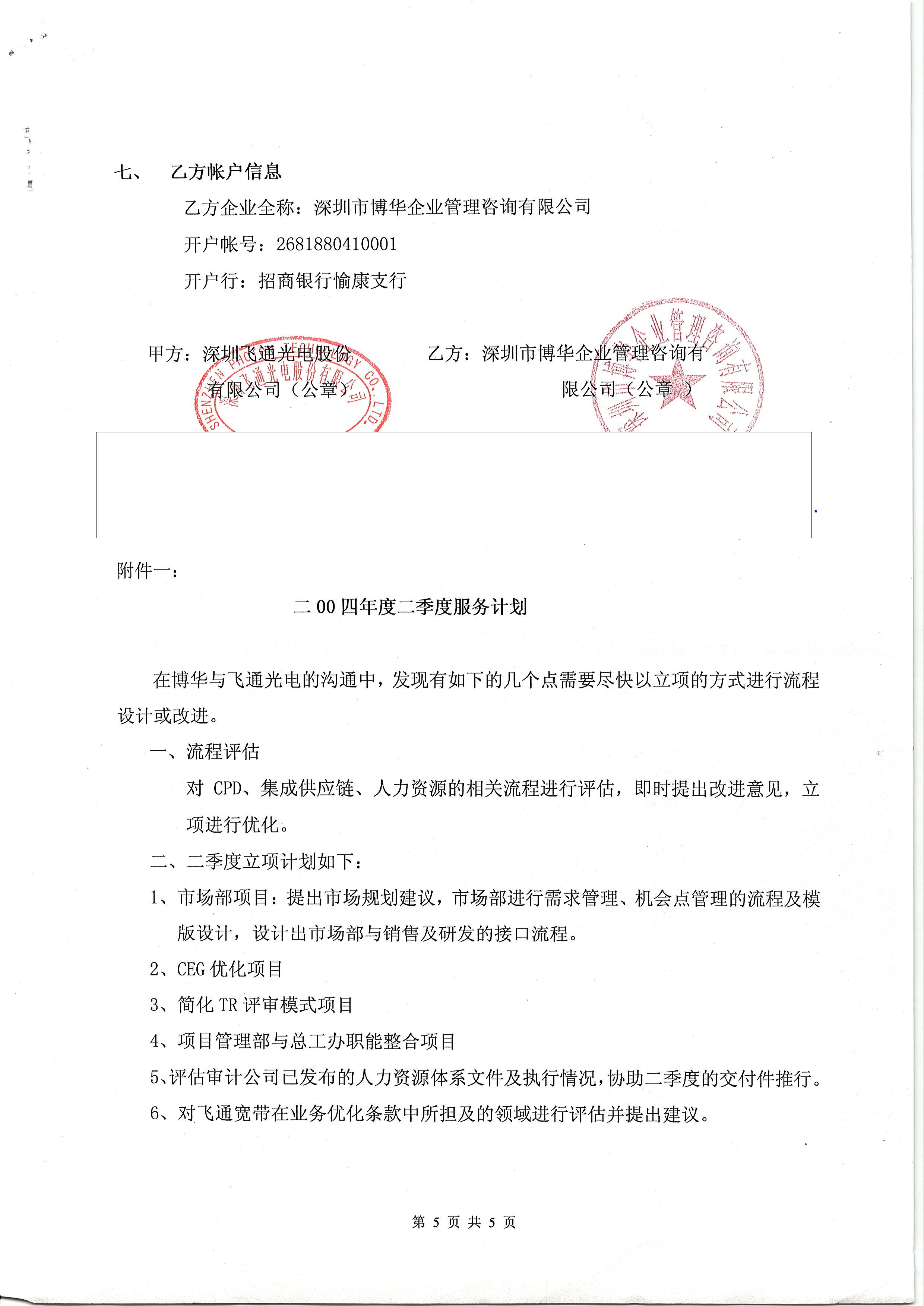飛通光電長期服務(wù)項(xiàng)目